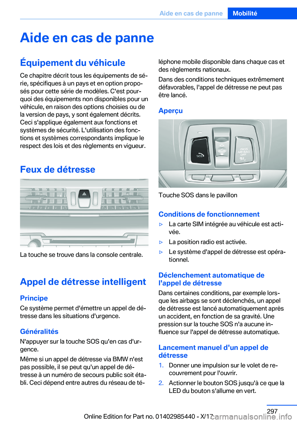BMW X1 2018  Notices Demploi (in French) �A�i�d�e��e�n��c�a�s��d�e��p�a�n�n�e�