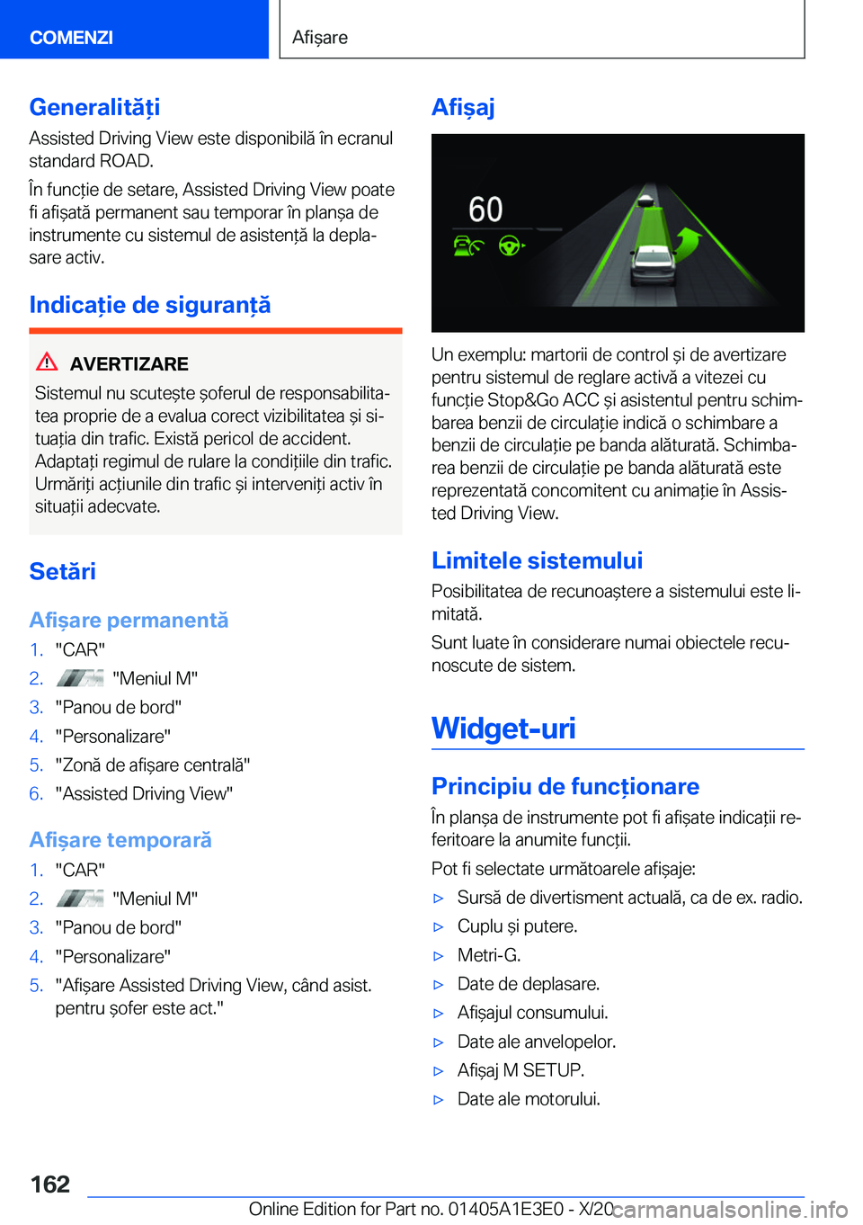 BMW M4 2021  Ghiduri De Utilizare (in Romanian) �G�e�n�e�r�a�l�i�t�