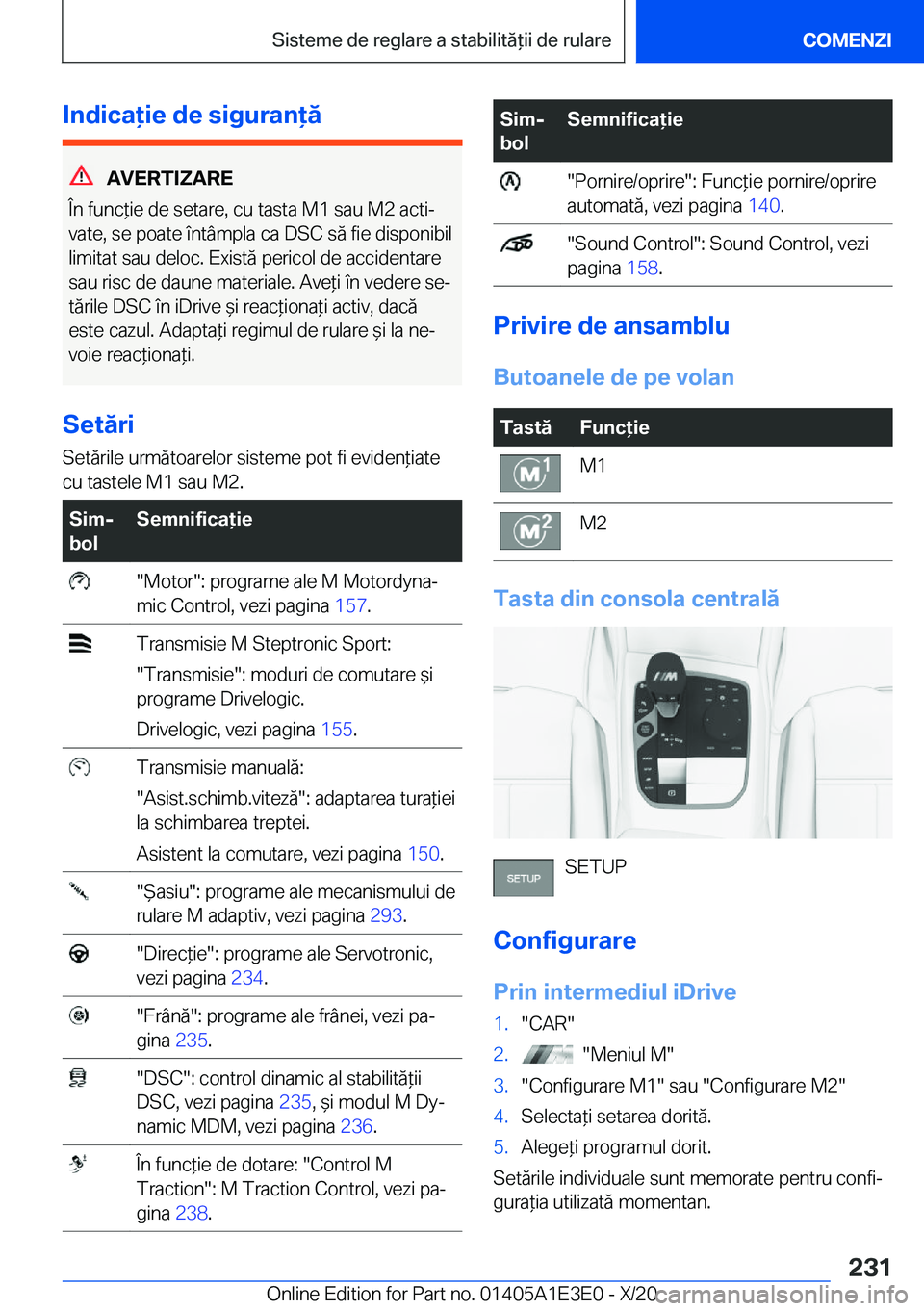 BMW M4 2021  Ghiduri De Utilizare (in Romanian) �I�n�d�i�c�a�i�e��d�e��s�i�g�u�r�a�n�