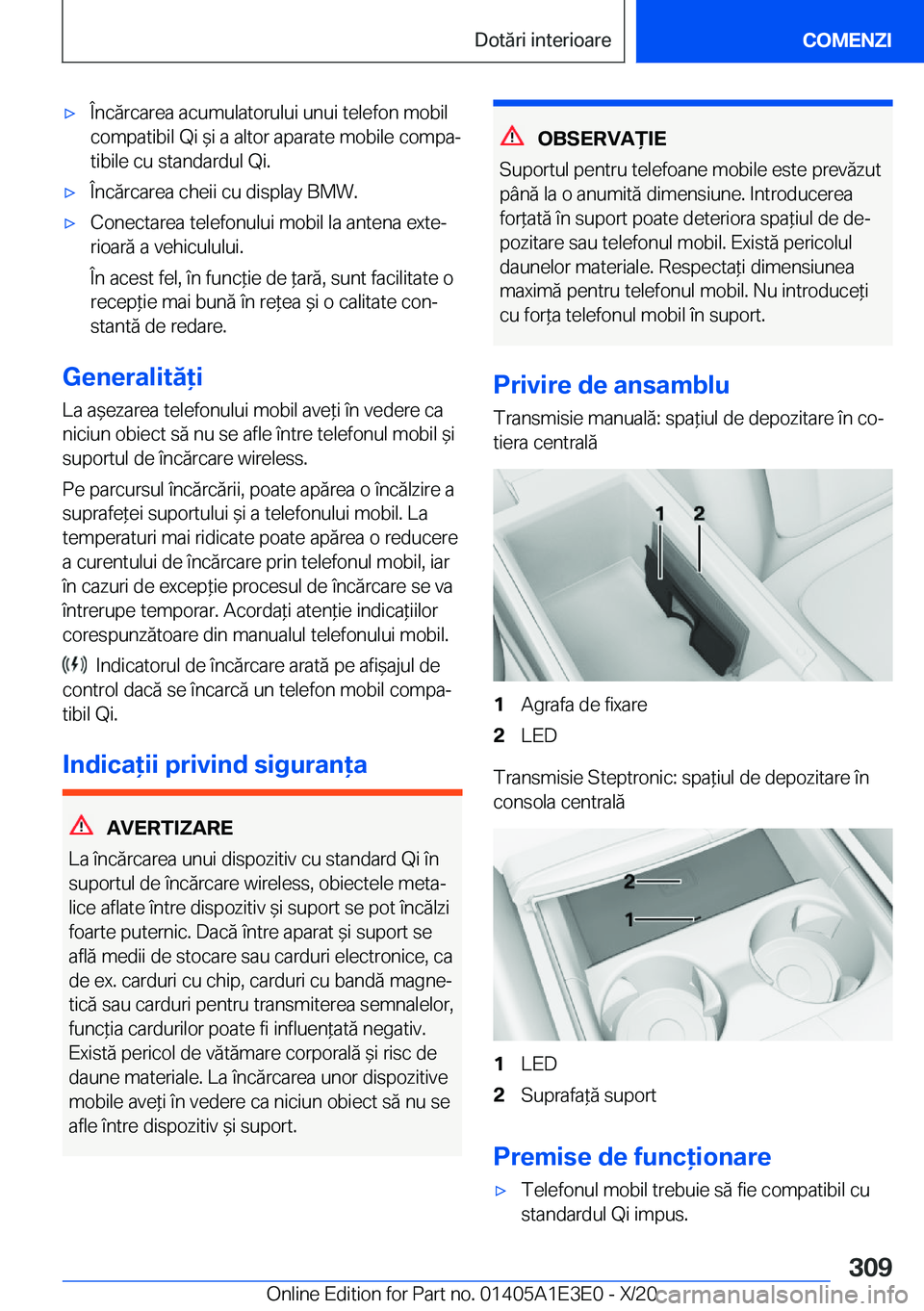 BMW M4 2021  Ghiduri De Utilizare (in Romanian) 'x�