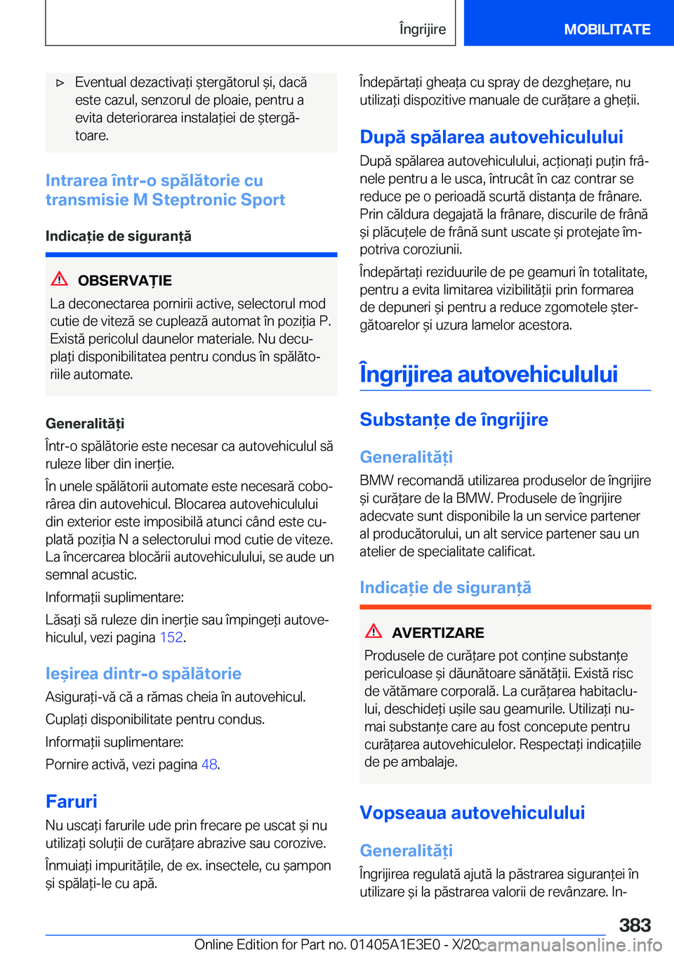 BMW M4 2021  Ghiduri De Utilizare (in Romanian) 'x�E�v�e�n�t�u�a�l��d�e�z�a�c�t�i�v�a*�i�&�t�e�r�g�ă�t�o�r�u�l�&�i�,��d�a�c�ă�e�s�t�e��c�a�z�u�l�,��s�e�n�z�o�r�u�l��d�e��p�l�o�a�i�e�,��p�e�n�t�r�u��a �e�v�i�t�a��d�e�t�e�r�i�o�r�