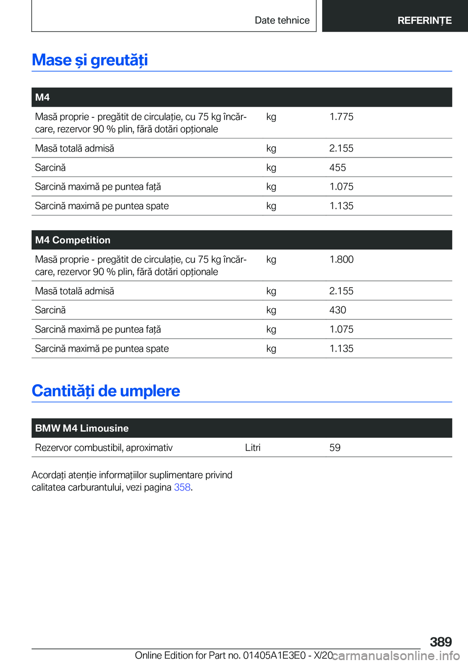 BMW M4 2021  Ghiduri De Utilizare (in Romanian) �M�a�s�e�&�i��g�r�e�u�t�
