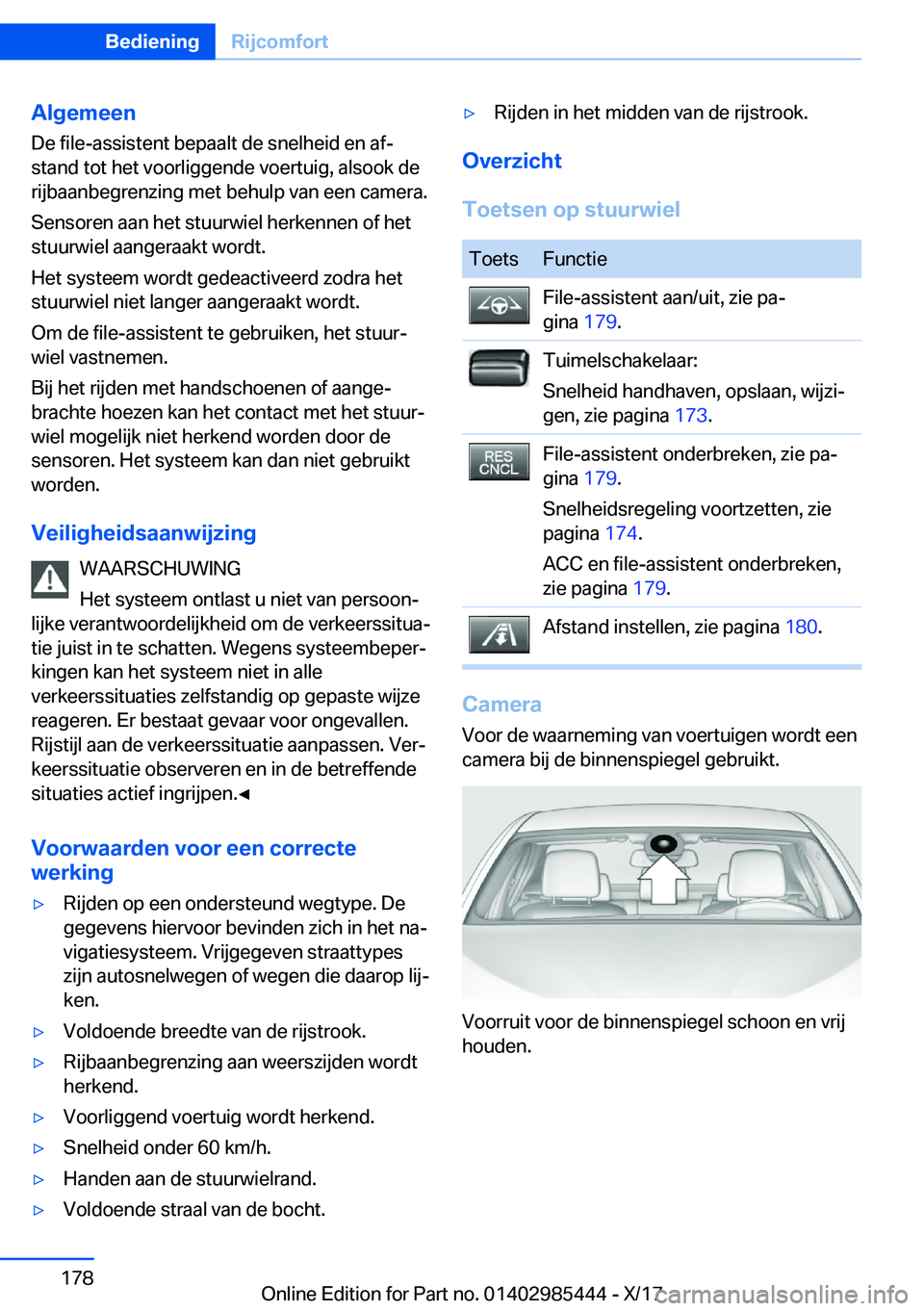 BMW X1 2018  Instructieboekjes (in Dutch) �A�l�g�e�m�e�e�n
�D�e� �f�i�l�e�-�a�s�s�i�s�t�e�n�t� �b�e�p�a�a�l�t� �d�e� �s�n�e�l�h�e�i�d� �e�n� �a�fj
�s�t�a�n�d� �t�o�t� �h�e�t� �v�o�o�r�l�i�g�g�e�n�d�e� �v�o�e�r�t�u�i�g�,� �a�l�s�o�o�k� �d�e
�