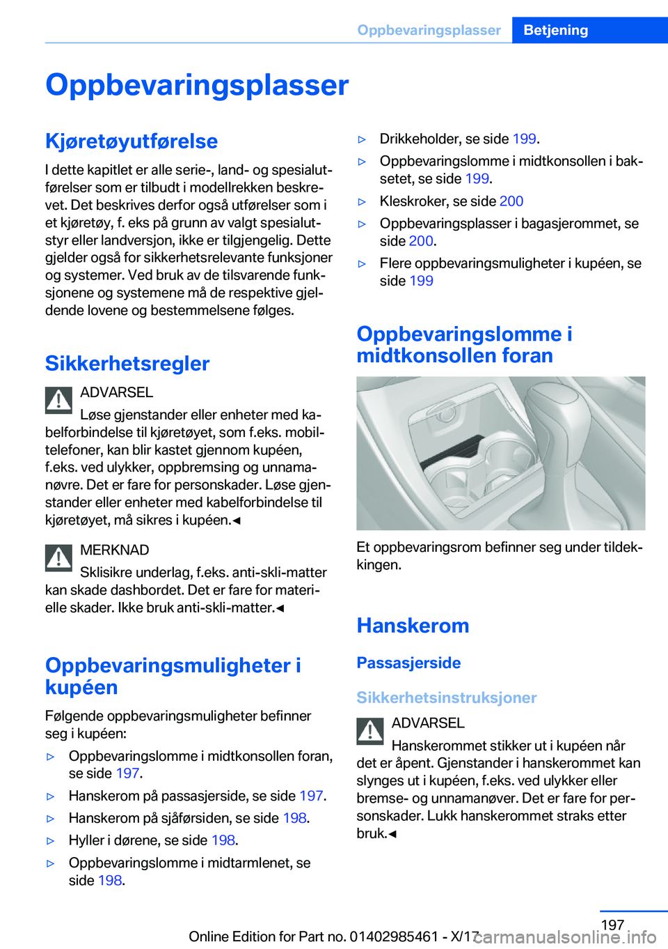 BMW X1 2018  InstruksjonsbØker (in Norwegian) �O�p�p�b�e�v�a�r�i�n�g�s�p�l�a�s�s�e�r�K�j�