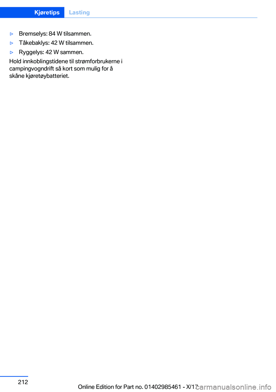 BMW X1 2018  InstruksjonsbØker (in Norwegian) 'y�B�r�e�m�s�e�l�y�s�:� �8�4� �W� �t�i�l�s�a�m�m�e�n�.'y�T�å�k�e�b�a�k�l�y�s�:� �4�2� �W� �t�i�l�s�a�m�m�e�n�.'y�R�y�g�g�e�l�y�s�:� �4�2� �W� �s�a�m�m�e�n�.
�H�o�l�d� �i�n�n�k�o�b�l�i�n�g
