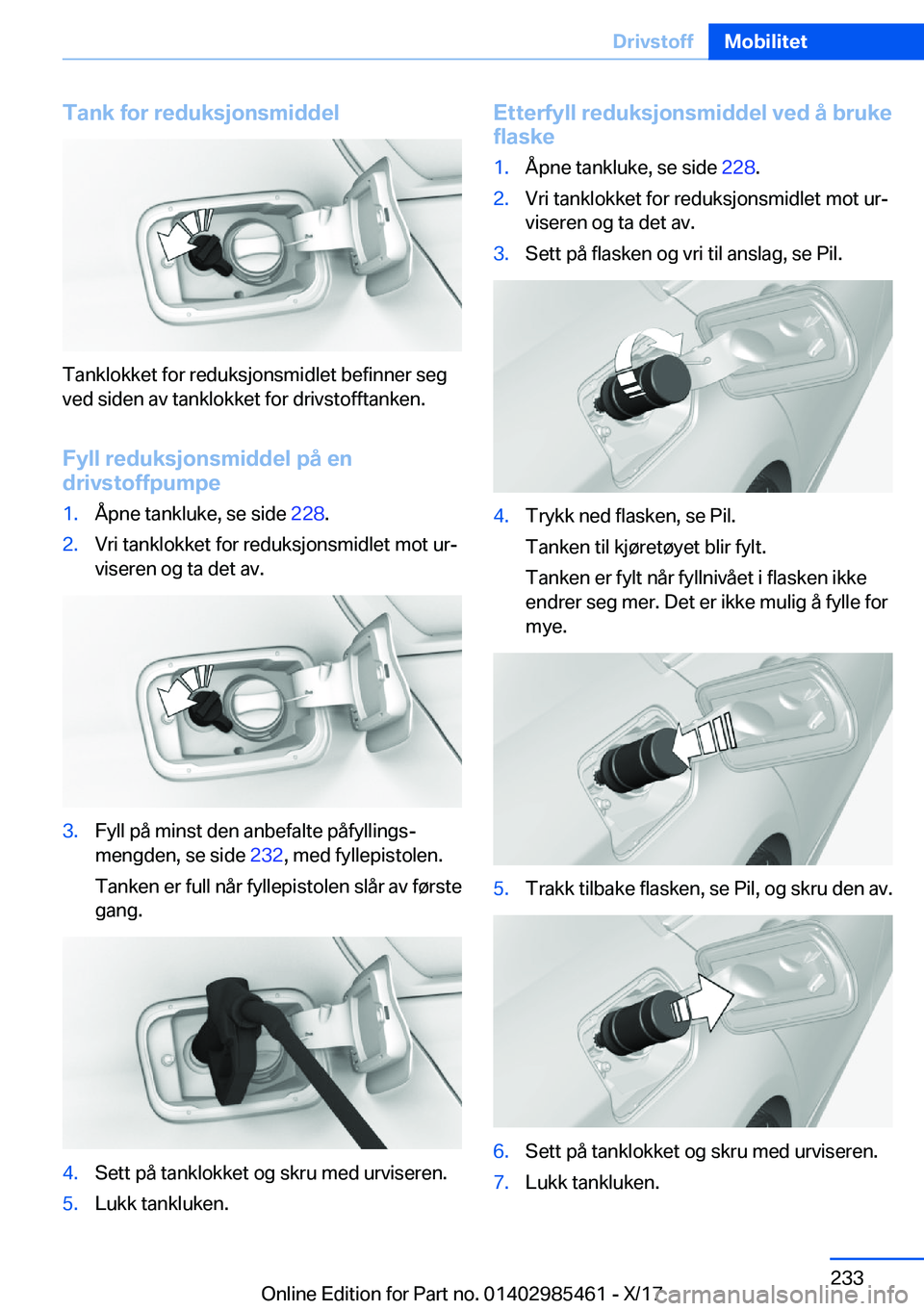 BMW X1 2018  InstruksjonsbØker (in Norwegian) �T�a�n�k��f�o�r��r�e�d�u�k�s�j�o�n�s�m�i�d�d�e�l
�T�a�n�k�l�o�k�k�e�t� �f�o�r� �r�e�d�u�k�s�j�o�n�s�m�i�d�l�e�t� �b�e�f�i�n�n�e�r� �s�e�g�v�e�d� �s�i�d�e�n� �a�v� �t�a�n�k�l�o�k�k�e�t� �f�o�r� �d�r�