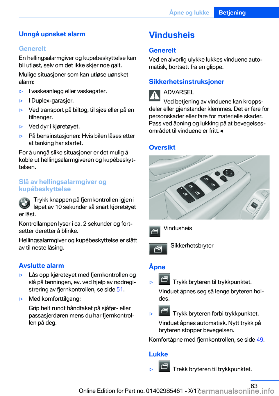 BMW X1 2018  InstruksjonsbØker (in Norwegian) �U�n�n�g�å��u�