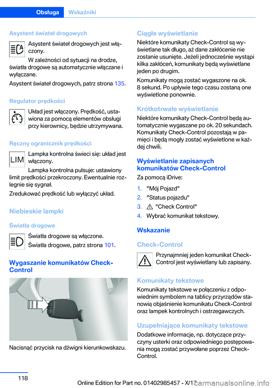 BMW X1 2018  Instrukcja obsługi (in Polish) �A�s�y�s�t�e�n�t��w�i�a�t�e�ł��d�r�o�g�o�w�y�c�h�A�s�y�s�t�e�n�t�  �w�i�a�t�e�ł� �d�r�o�g�o�w�y�c�h� �j�e�s�t� �w�ł�