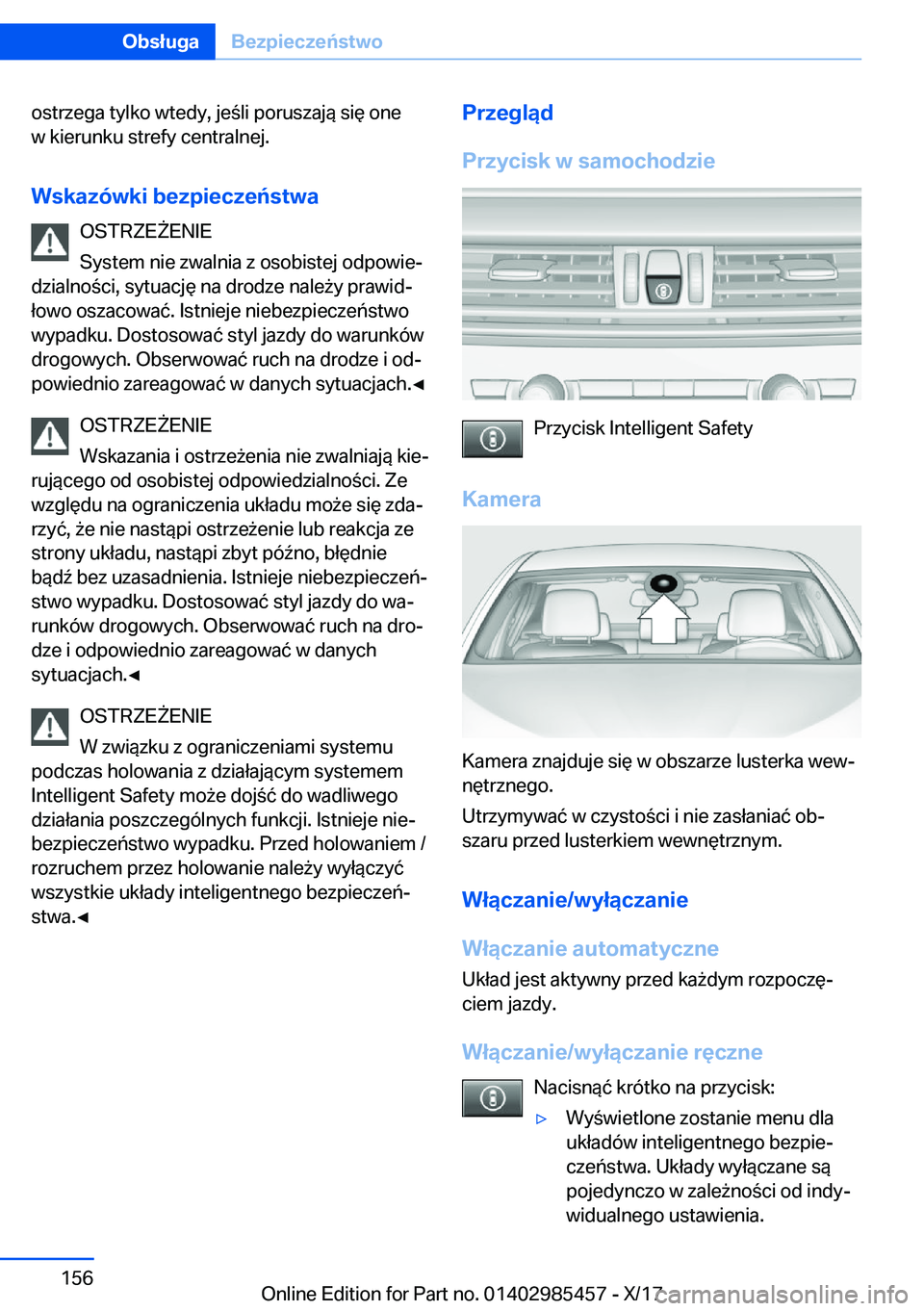 BMW X1 2018  Instrukcja obsługi (in Polish) �o�s�t�r�z�e�g�a� �t�y�l�k�o� �w�t�e�d�y�,� �j�e �l�i� �p�o�r�u�s�z�a�j�
