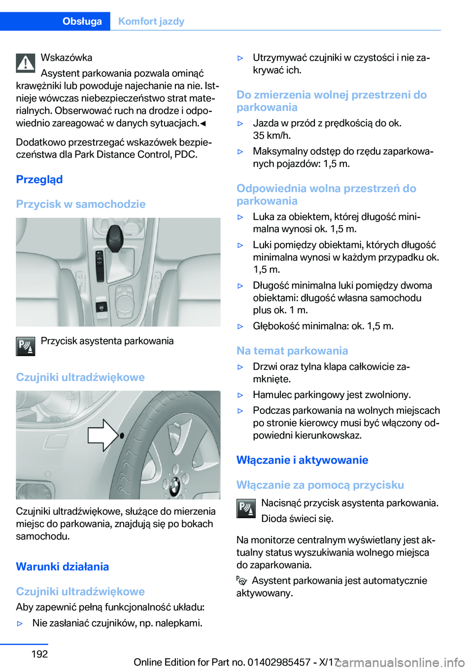 BMW X1 2018  Instrukcja obsługi (in Polish) �W�s�k�a�z�