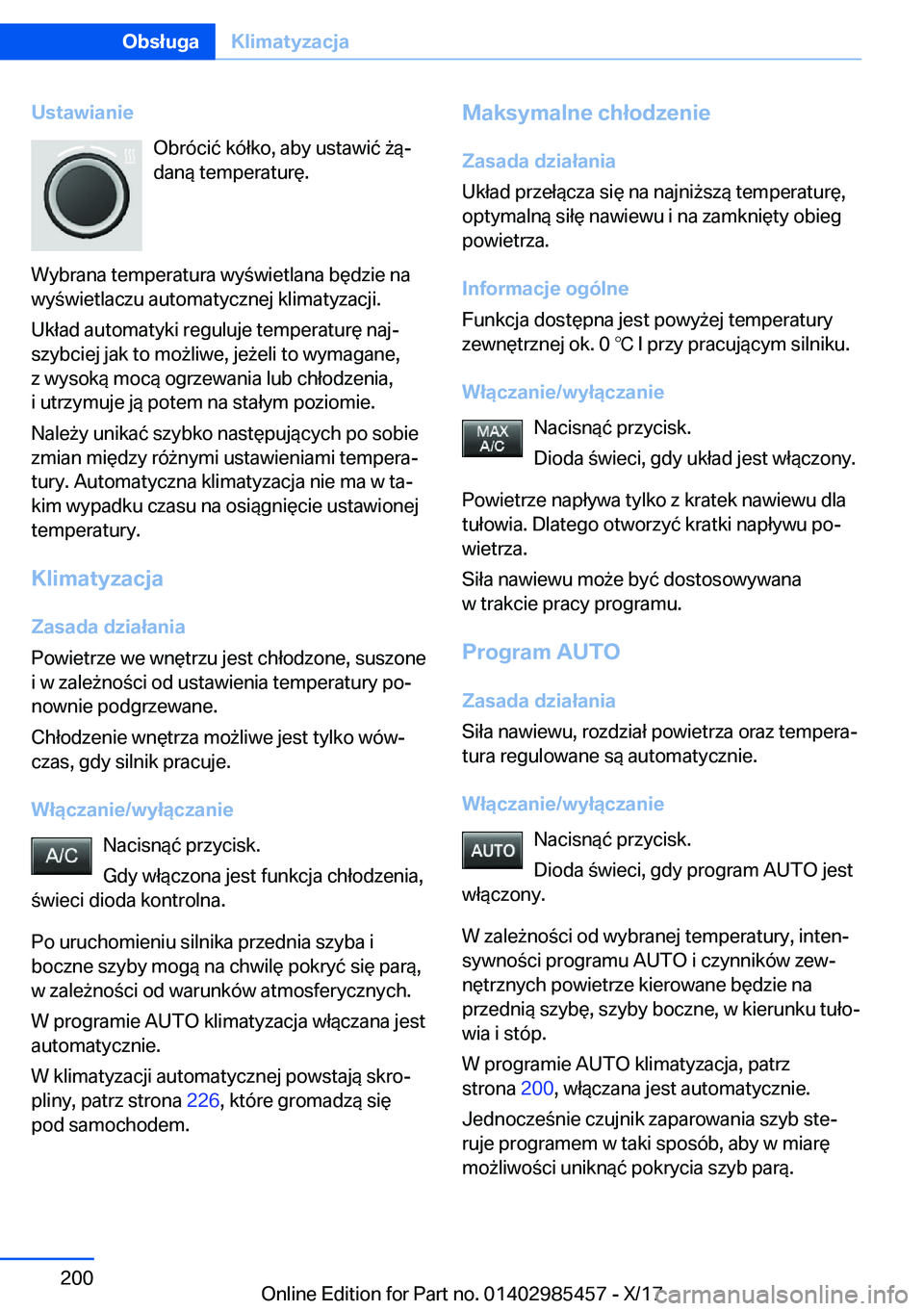 BMW X1 2018  Instrukcja obsługi (in Polish) �U�s�t�a�w�i�a�n�i�e�O�b�r�