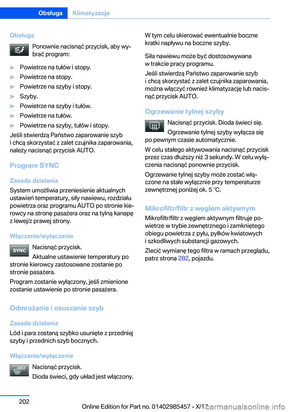 BMW X1 2018  Instrukcja obsługi (in Polish) �O�b�s�ł�u�g�a�P�o�n�o�w�n�i�e� �n�a�c�i�s�n�