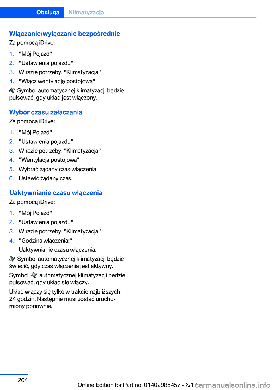 BMW X1 2018  Instrukcja obsługi (in Polish) �W�ł�