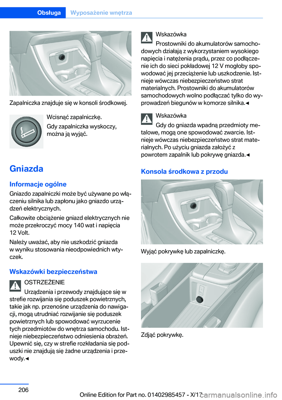 BMW X1 2018  Instrukcja obsługi (in Polish) �Z�a�p�a�l�n�i�c�z�k�a� �z�n�a�j�d�u�j�e� �s�i�