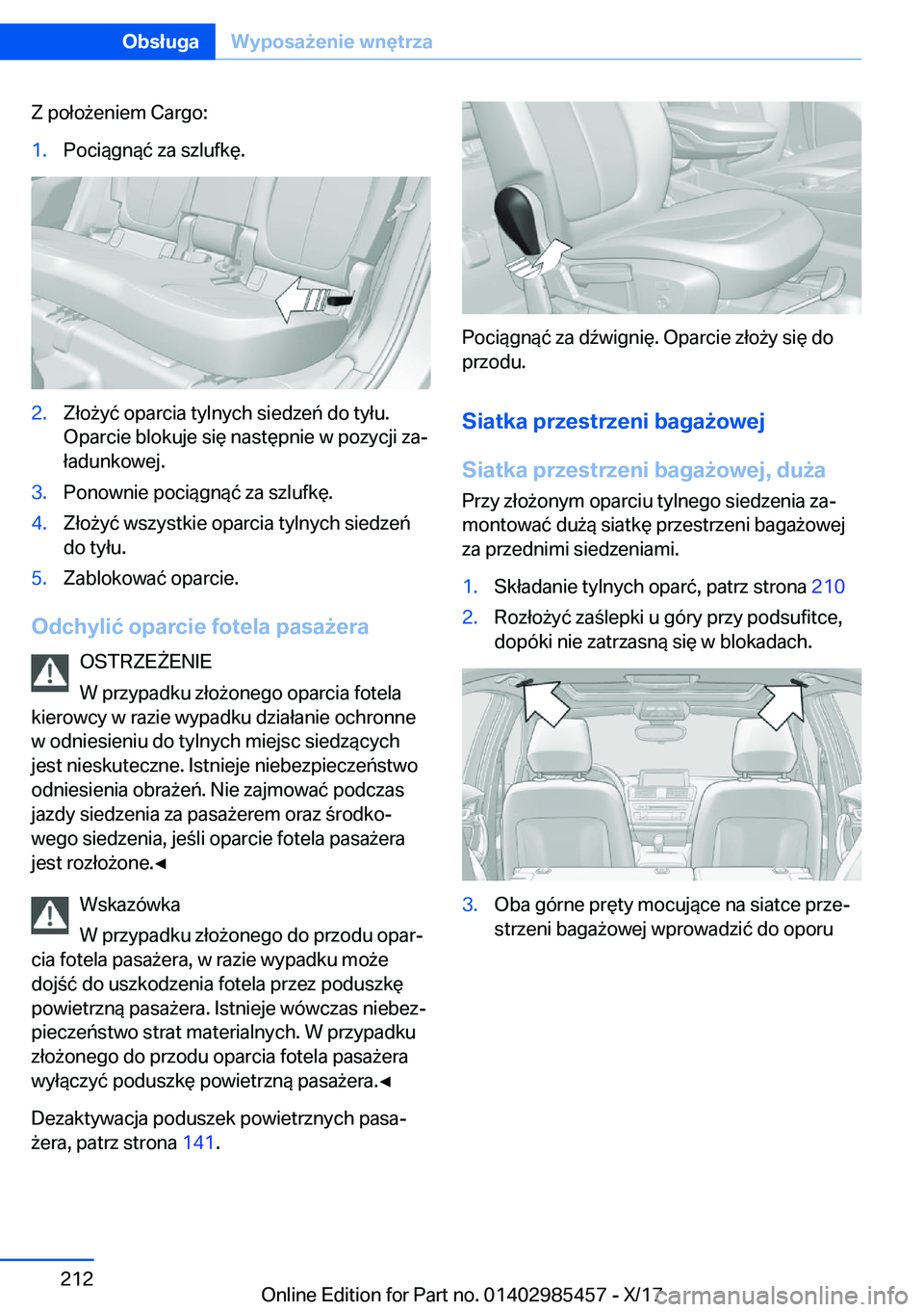 BMW X1 2018  Instrukcja obsługi (in Polish) �Z� �p�o�ł�o 9�e�n�i�e�m� �C�a�r�g�o�:�1�.�P�o�c�i�