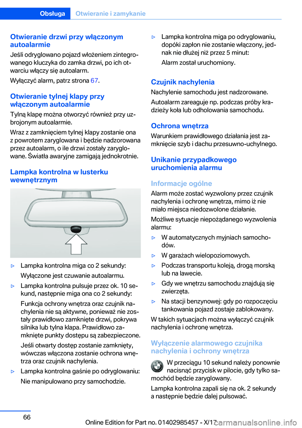 BMW X1 2018  Instrukcja obsługi (in Polish) �O�t�w�i�e�r�a�n�i�e��d�r�z�w�i��p�r�z�y��w�ł�