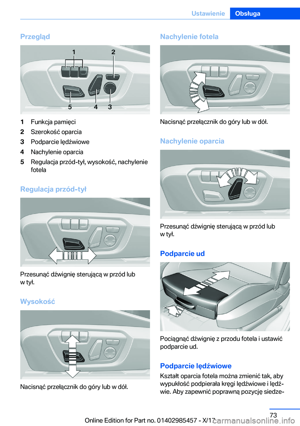 BMW X1 2018  Instrukcja obsługi (in Polish) �P�r�z�e�g�l�