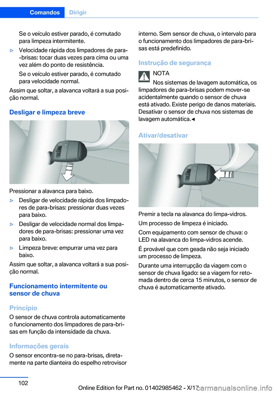 BMW X1 2018  Manual do condutor (in Portuguese) �S�e� �o� �v�e�
