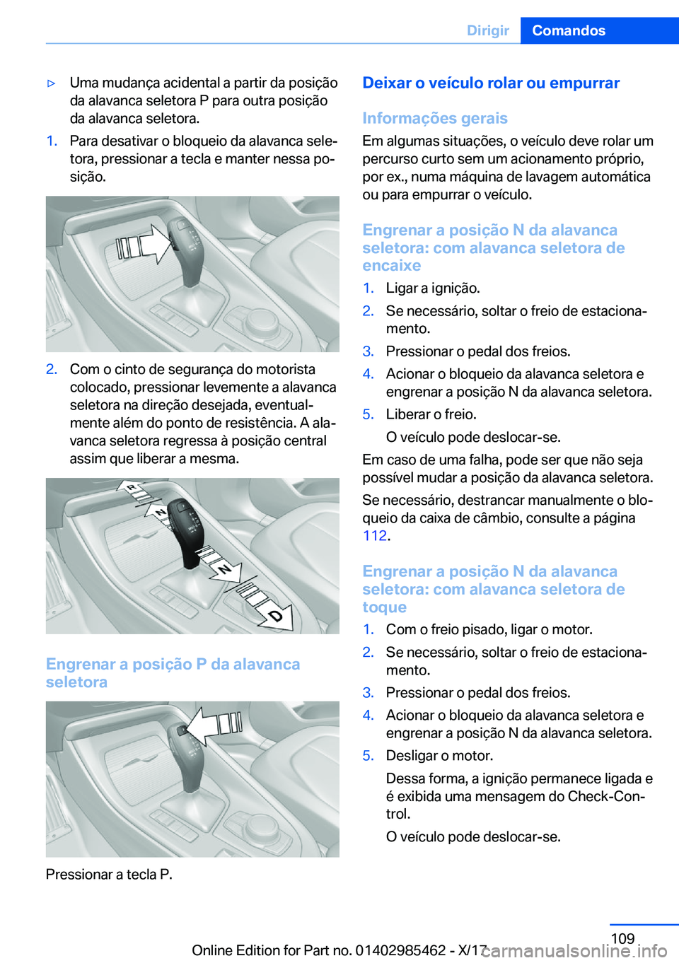 BMW X1 2018  Manual do condutor (in Portuguese) y�U�m�a� �m�u�d�a�n�