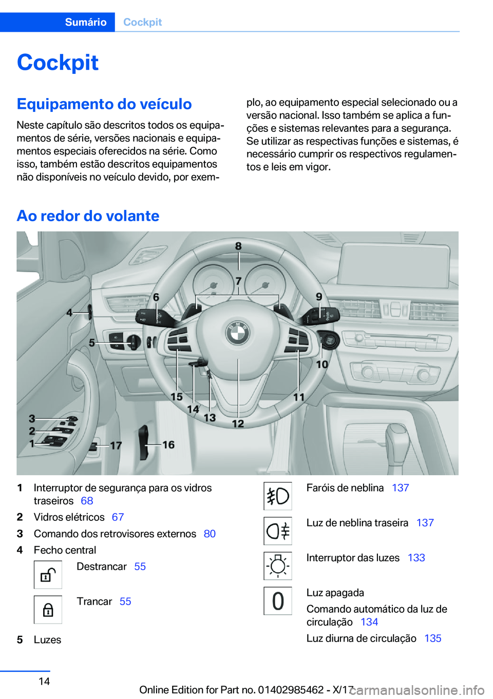 BMW X1 2018  Manual do condutor (in Portuguese) �C�o�c�k�p�i�t�E�q�u�i�p�a�m�e�n�t�o��d�o��v�e�