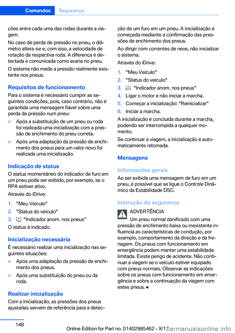 BMW X1 2018  Manual do condutor (in Portuguese) �