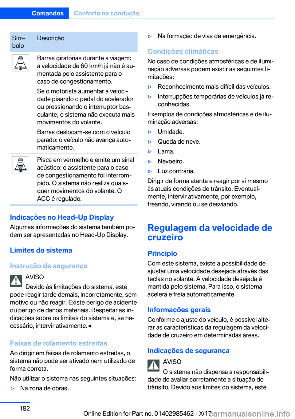 BMW X1 2018  Manual do condutor (in Portuguese) �S�