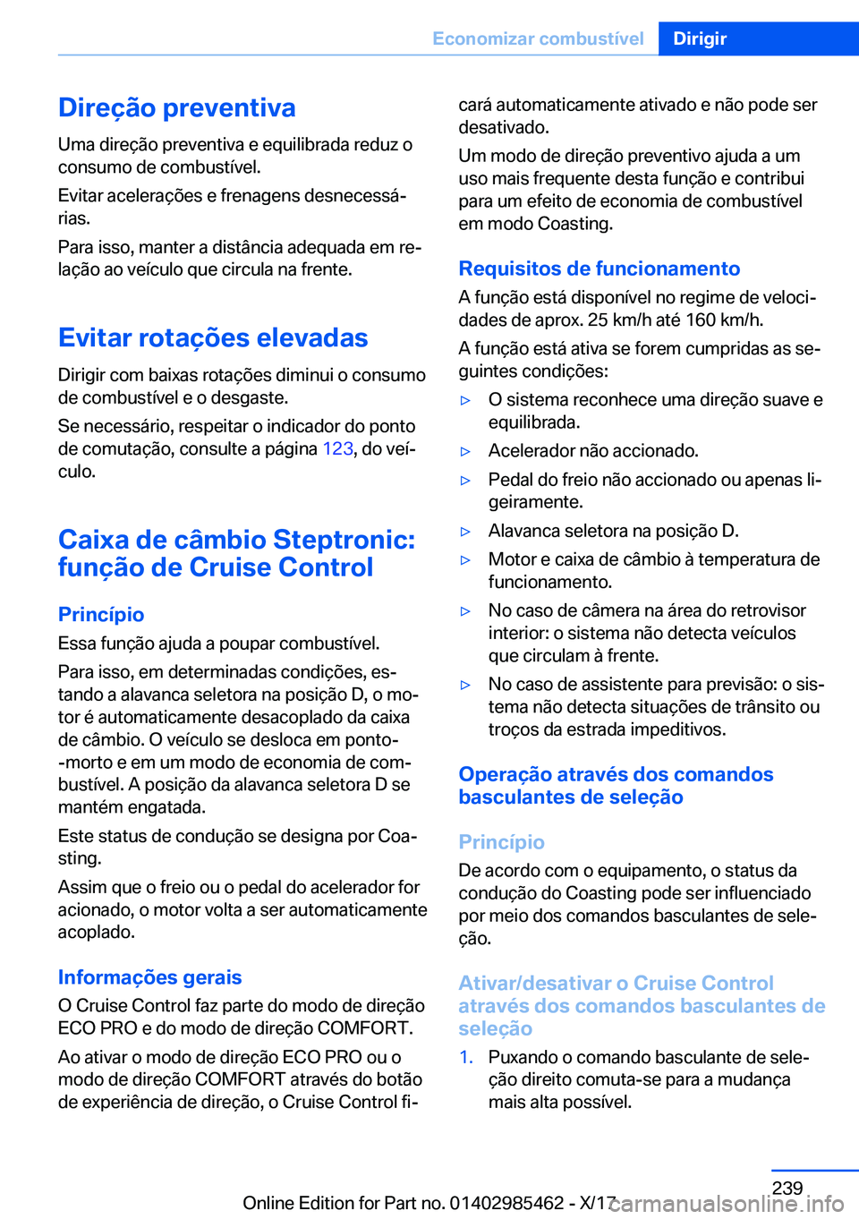 BMW X1 2018  Manual do condutor (in Portuguese) �D�i�r�e�