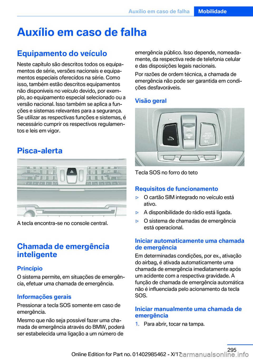 BMW X1 2018  Manual do condutor (in Portuguese) �A�u�x�