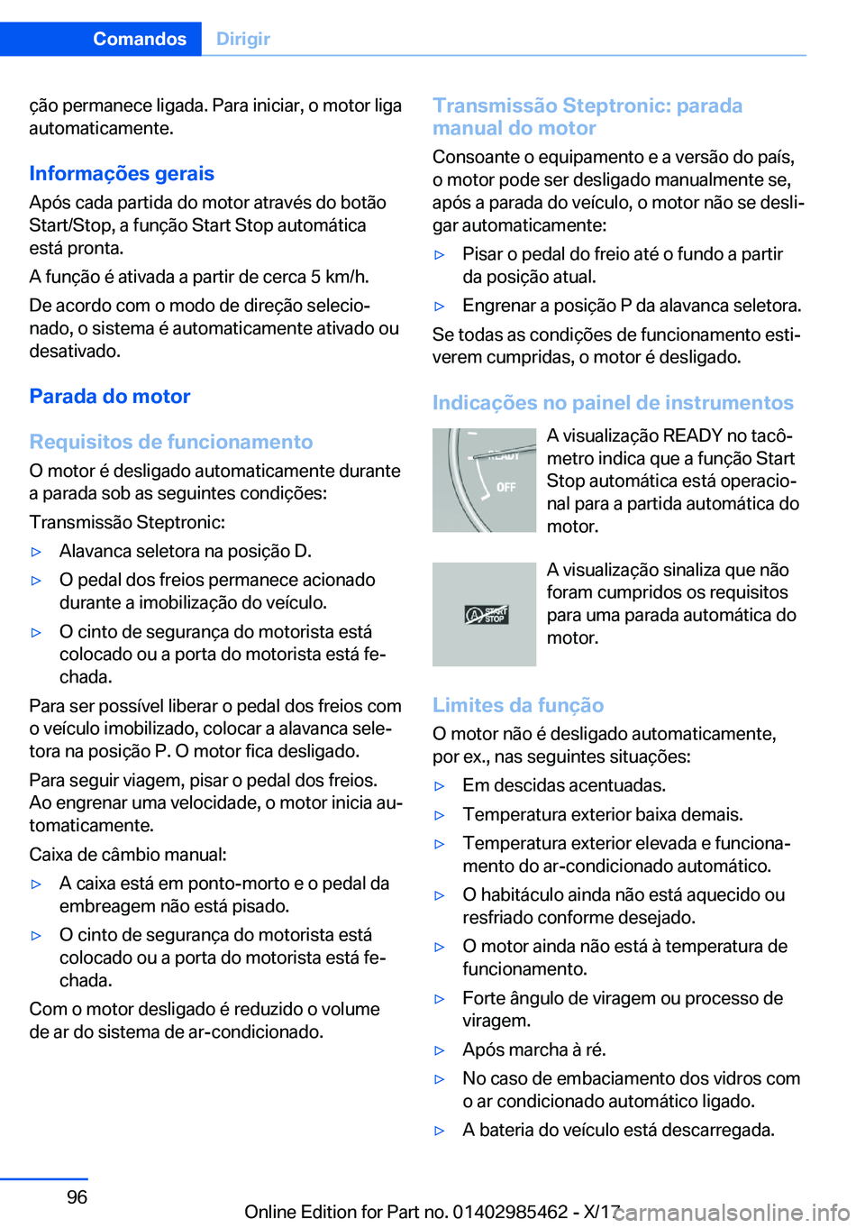 BMW X1 2018  Manual do condutor (in Portuguese) �