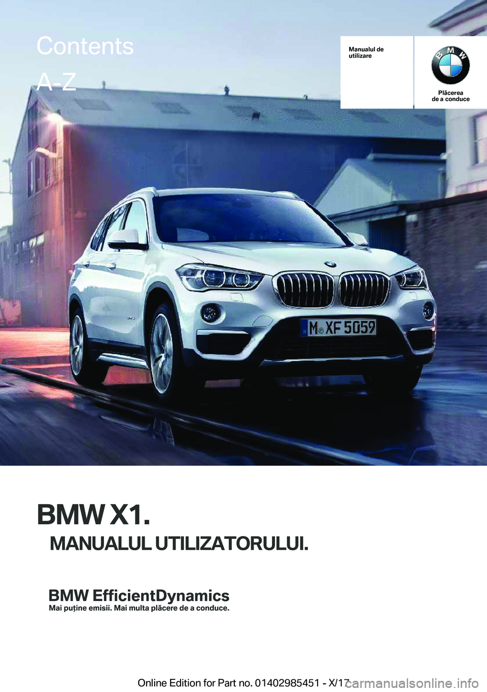 BMW X1 2018  Ghiduri De Utilizare (in Romanian) �M�a�n�u�a�l�u�l��d�e
�u�t�i�l�i�z�a�r�e
�P�l�