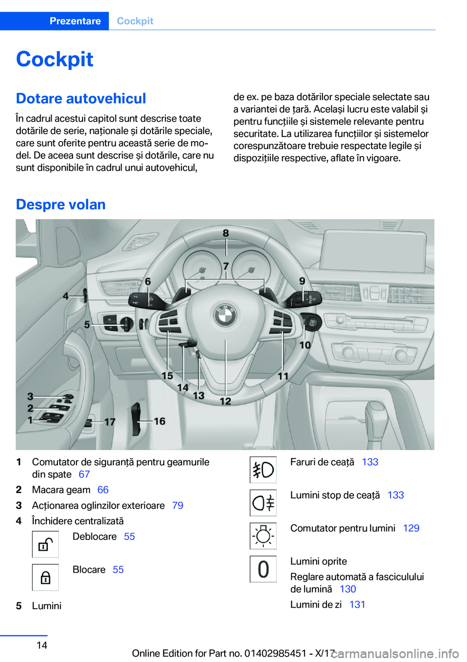 BMW X1 2018  Ghiduri De Utilizare (in Romanian) �C�o�c�k�p�i�t�D�o�t�a�r�e��a�u�t�o�v�e�h�i�c�u�l
�