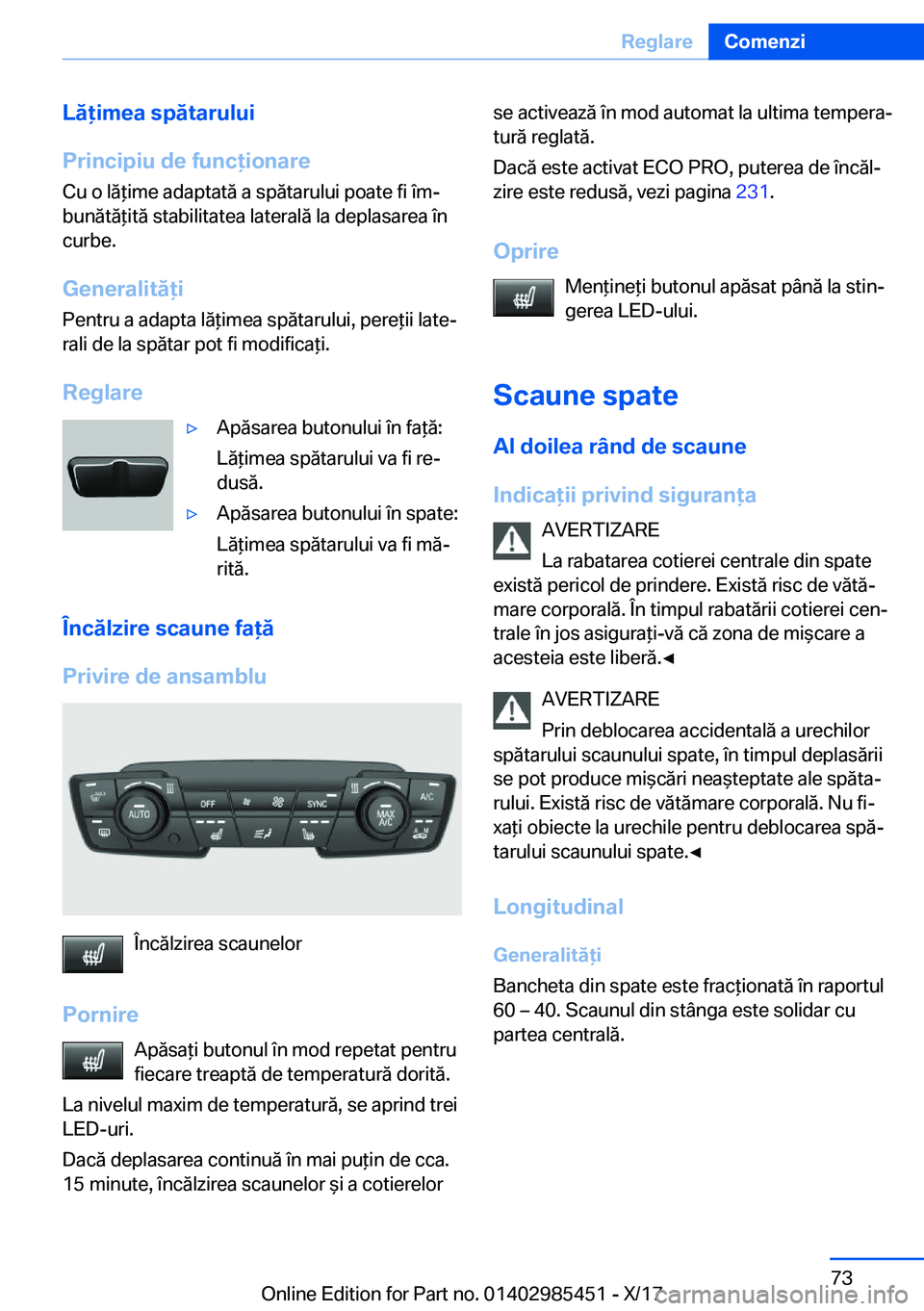 BMW X1 2018  Ghiduri De Utilizare (in Romanian) �L�