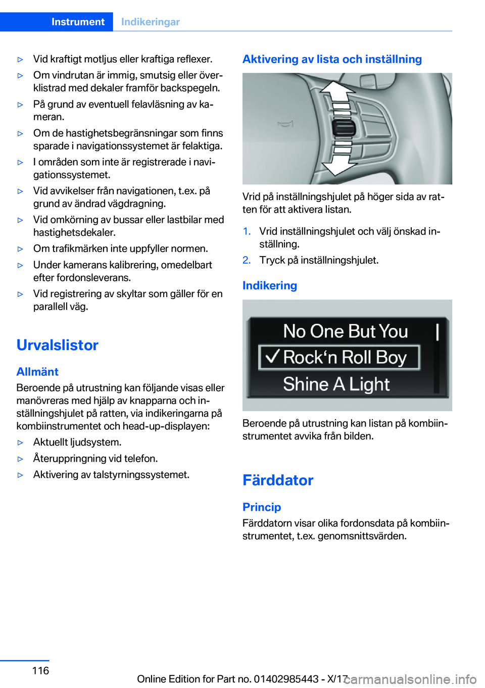 BMW X1 2018  InstruktionsbÖcker (in Swedish) y�V�i�d� �k�r�a�f�t�i�g�t� �m�o�t�l�j�u�s� �e�l�l�e�r� �k�r�a�f�t�i�g�a� �r�e�f�l�e�x�e�r�.y�O�m� �v�i�n�d�r�u�t�a�n� �ä�r� �i�m�m�i�g�,� �s�m�u�t�s�i�g� �e�l�l�e�r� �