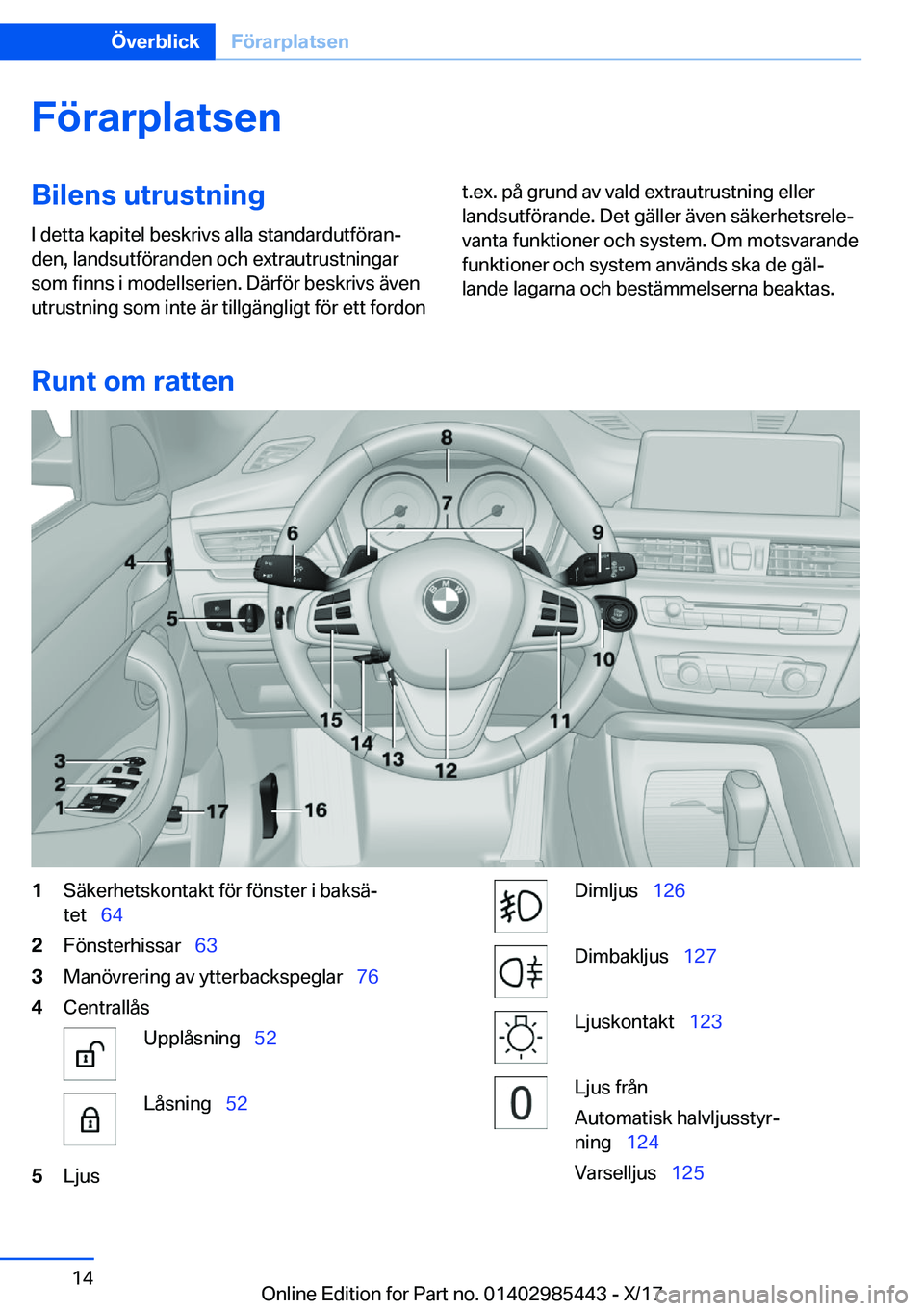 BMW X1 2018  InstruktionsbÖcker (in Swedish) �F�