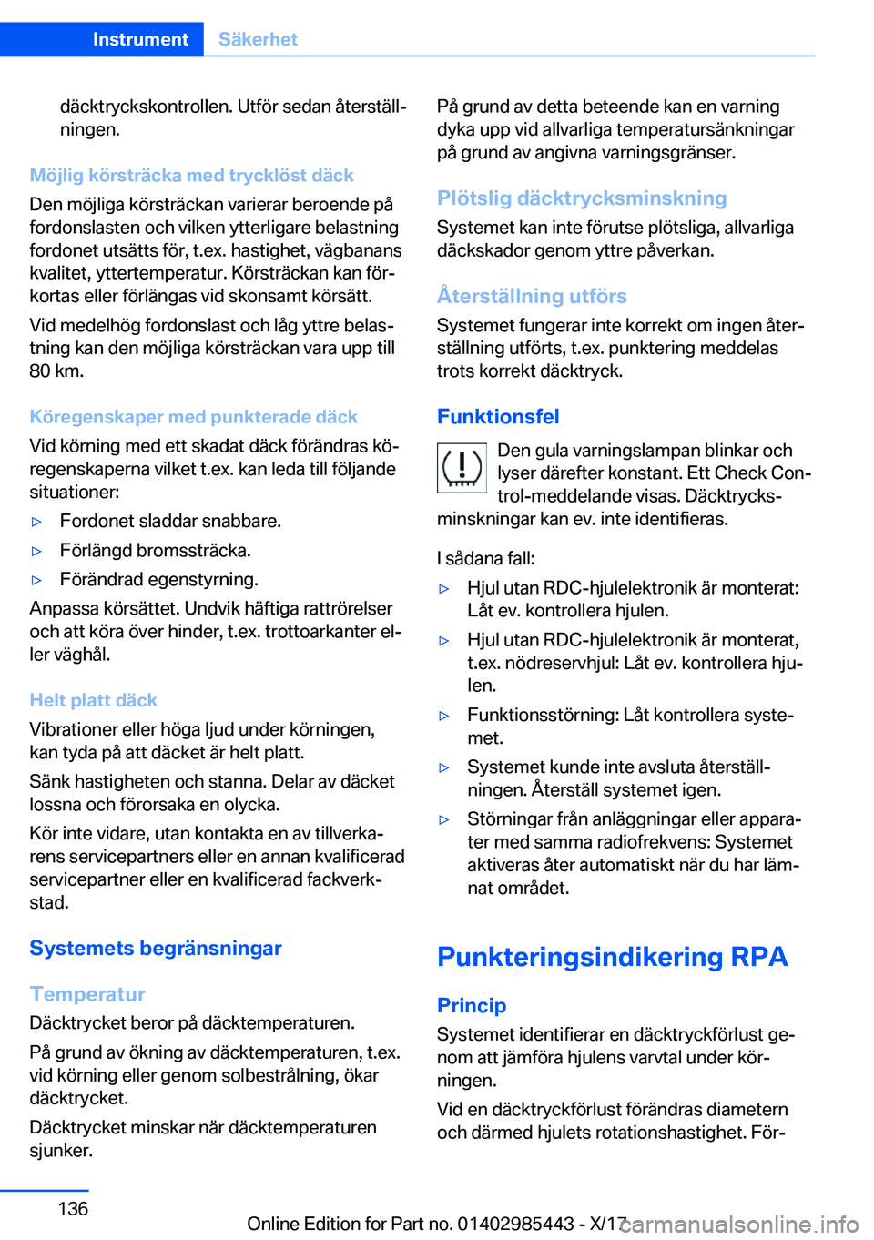 BMW X1 2018  InstruktionsbÖcker (in Swedish) �d�ä�c�k�t�r�y�c�k�s�k�o�n�t�r�o�l�l�e�n�.� �U�t�f�