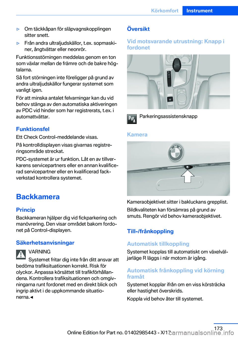 BMW X1 2018  InstruktionsbÖcker (in Swedish) y�O�m� �t�ä�c�k�k�å�p�a�n� �f�