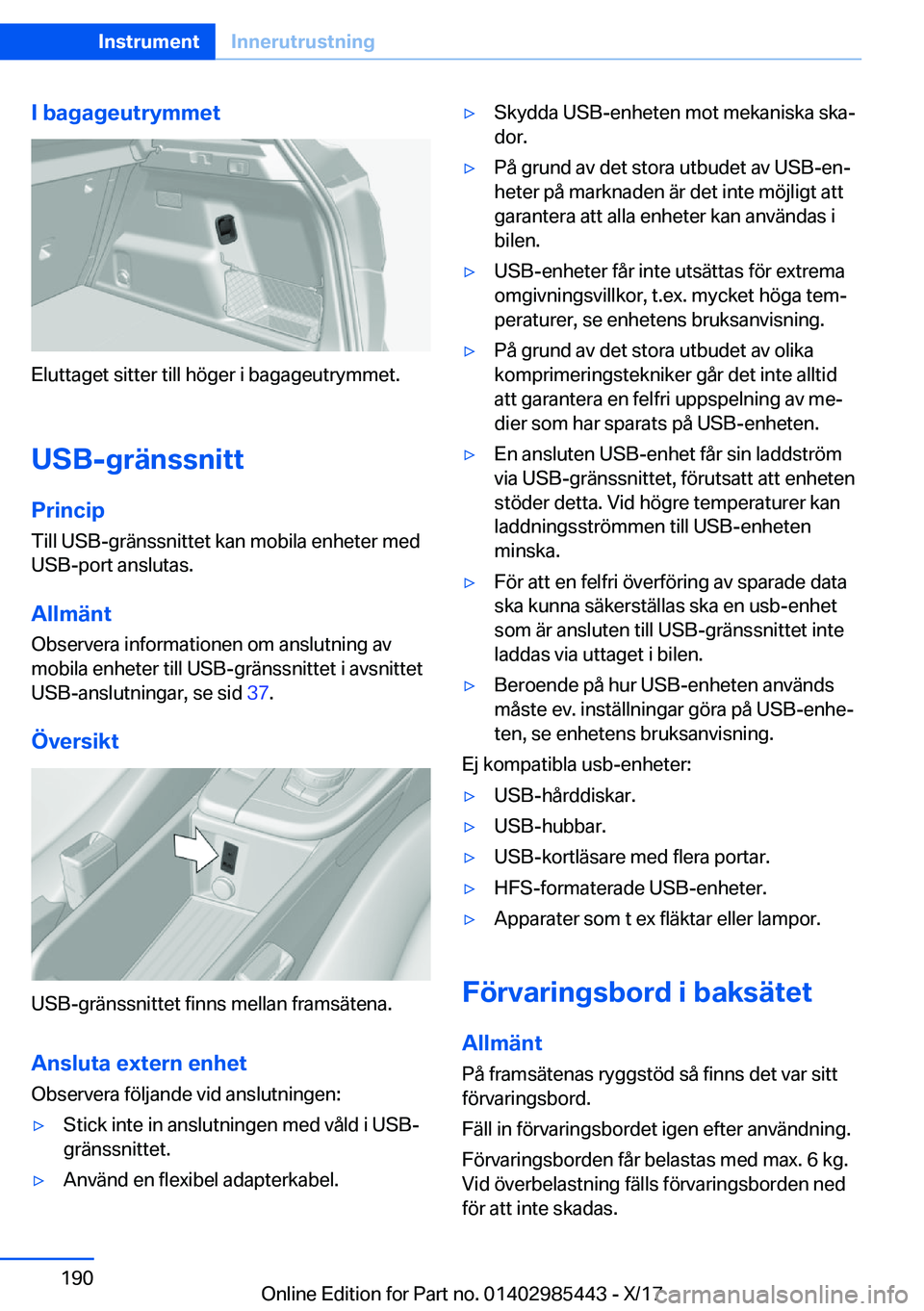 BMW X1 2018  InstruktionsbÖcker (in Swedish) �I��b�a�g�a�g�e�u�t�r�y�m�m�e�t
�E�l�u�t�t�a�g�e�t� �s�i�t�t�e�r� �t�i�l�l� �h�