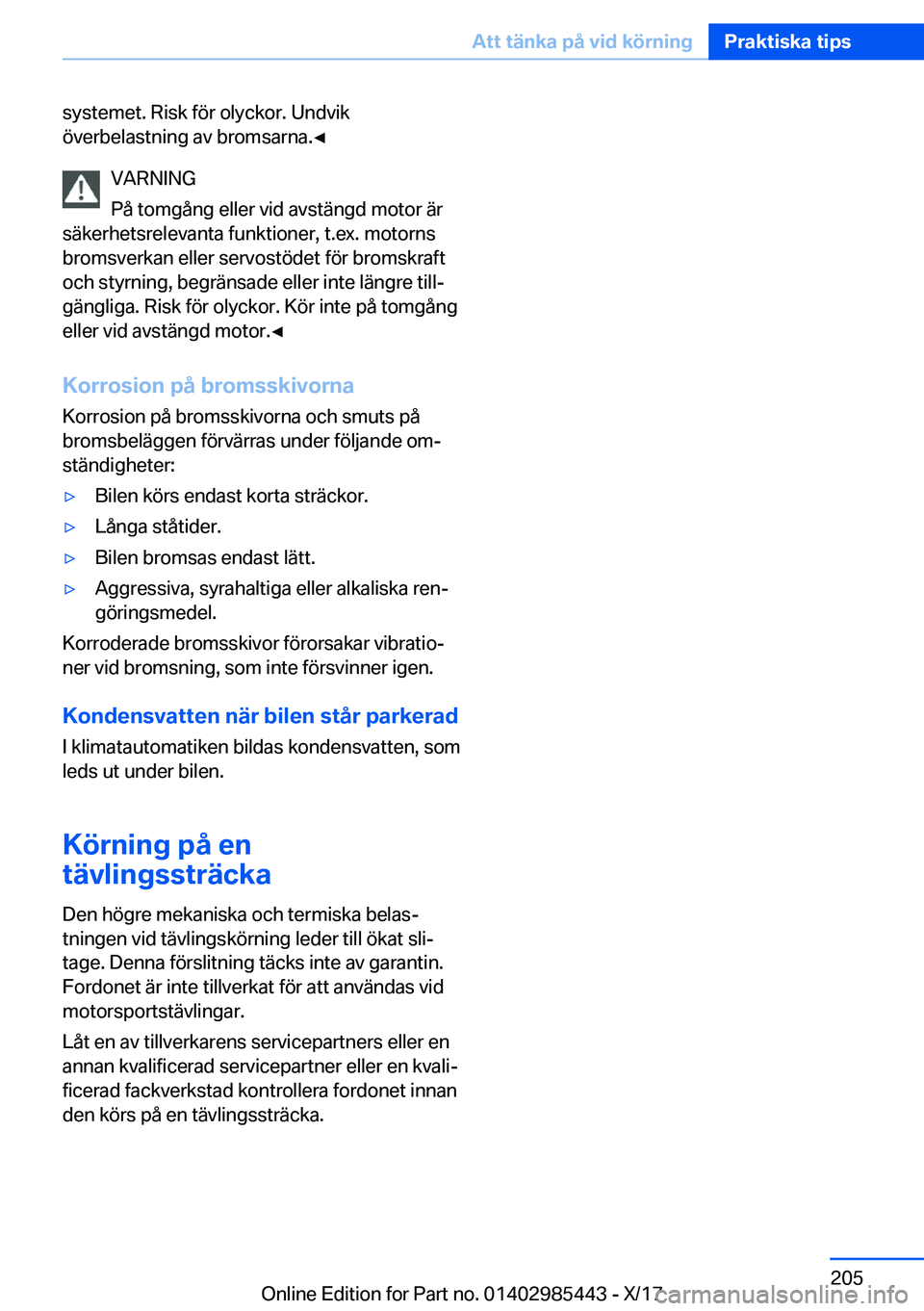 BMW X1 2018  InstruktionsbÖcker (in Swedish) �s�y�s�t�e�m�e�t�.� �R�i�s�k� �f�