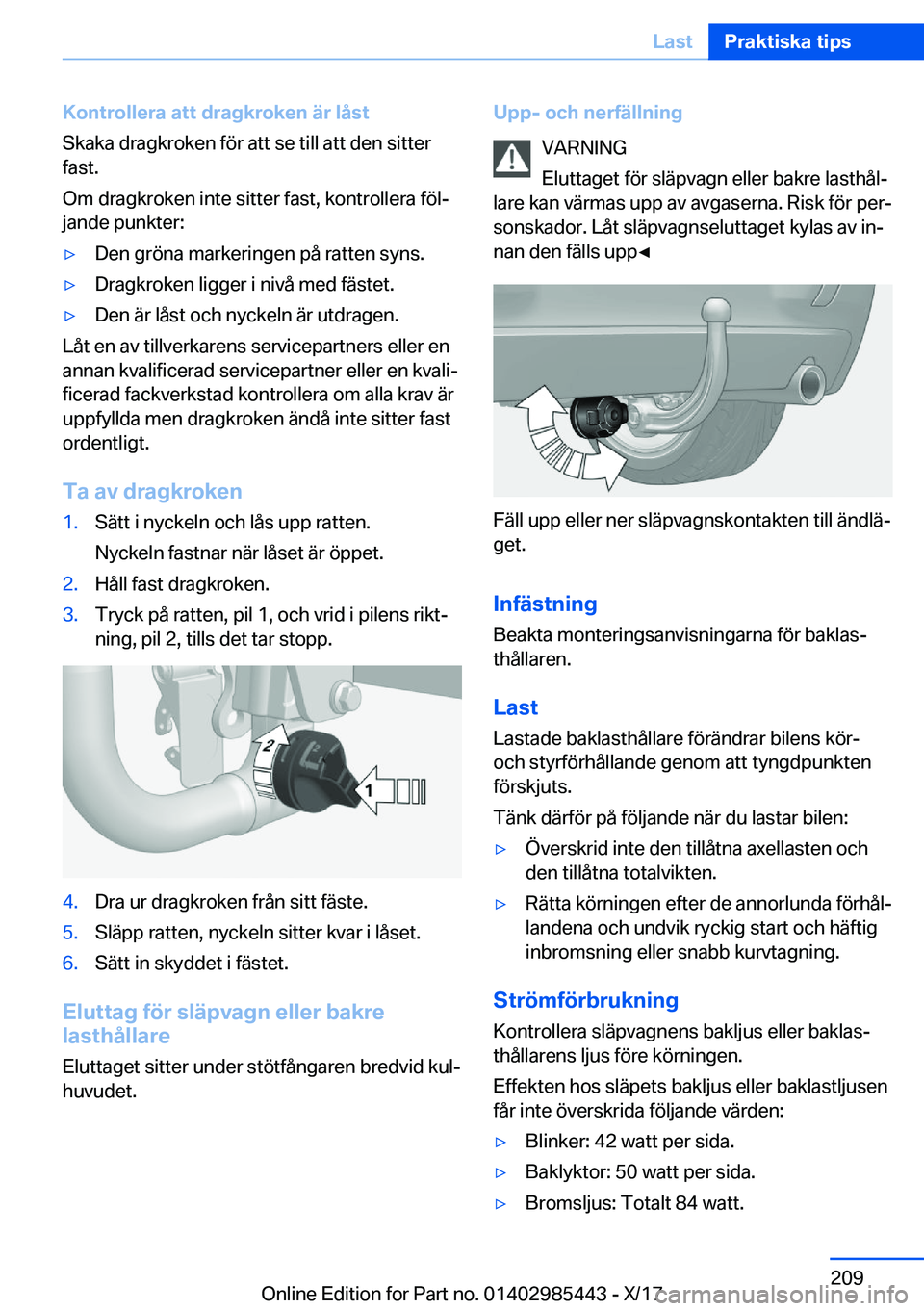 BMW X1 2018  InstruktionsbÖcker (in Swedish) �K�o�n�t�r�o�l�l�e�r�a��a�t�t��d�r�a�g�k�r�o�k�e�n��ä�r��l�å�s�t
�S�k�a�k�a� �d�r�a�g�k�r�o�k�e�n� �f�
