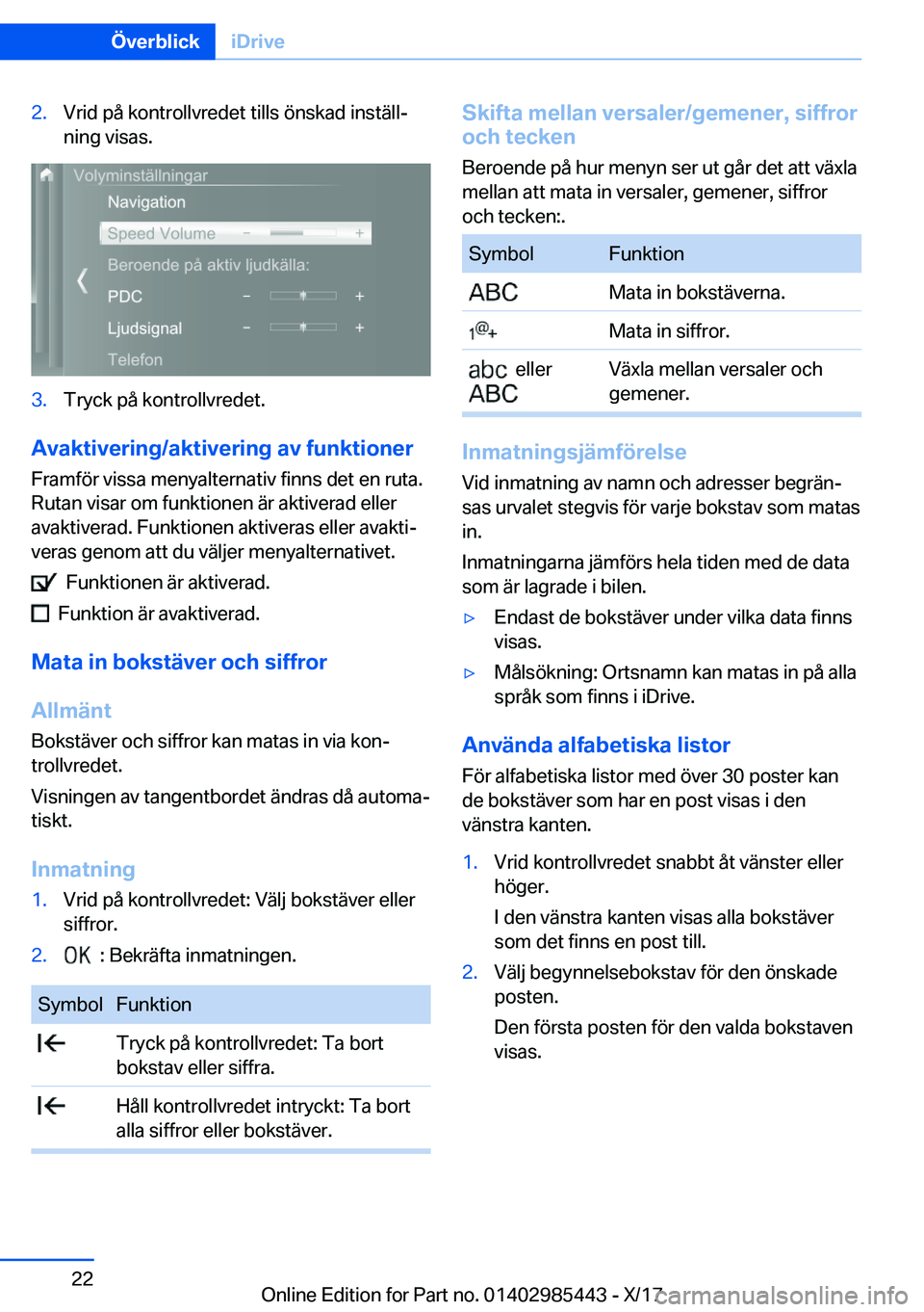 BMW X1 2018  InstruktionsbÖcker (in Swedish) �2�.�V�r�i�d� �p�å� �k�o�n�t�r�o�l�l�v�r�e�d�e�t� �t�i�l�l�s� �