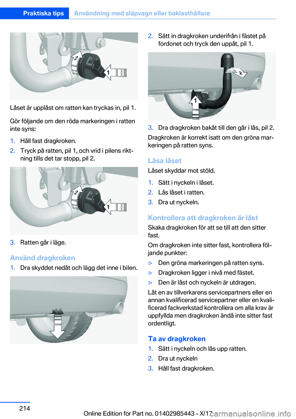 BMW X1 2018  InstruktionsbÖcker (in Swedish) �L�å�s�e�t� �ä�r� �u�p�p�l�å�s�t� �o�m� �r�a�t�t�e�n� �k�a�n� �t�r�y�c�k�a�s� �i�n�,� �p�i�l� �1�.�G�