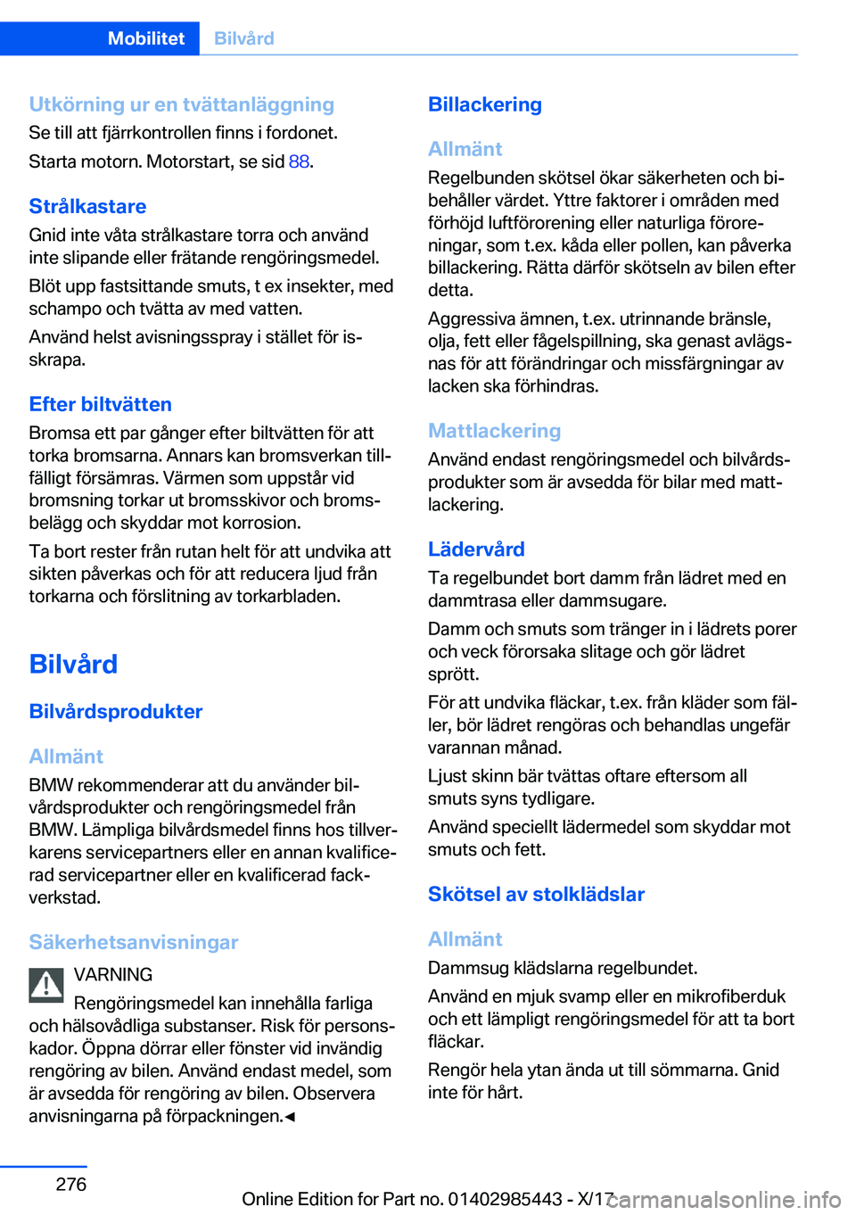 BMW X1 2018  InstruktionsbÖcker (in Swedish) �U�t�k�