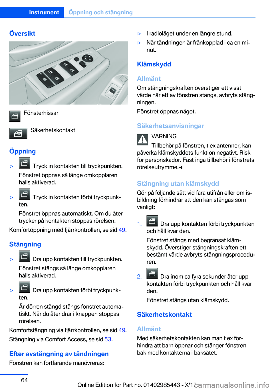 BMW X1 2018  InstruktionsbÖcker (in Swedish) �