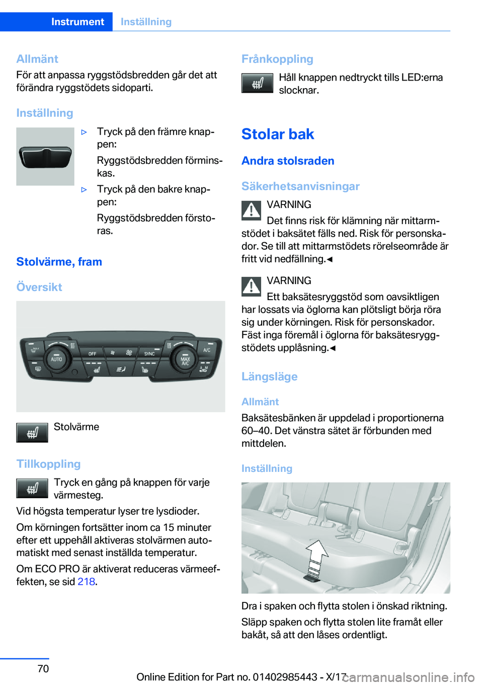 BMW X1 2018  InstruktionsbÖcker (in Swedish) �A�l�l�m�ä�n�t
�F�