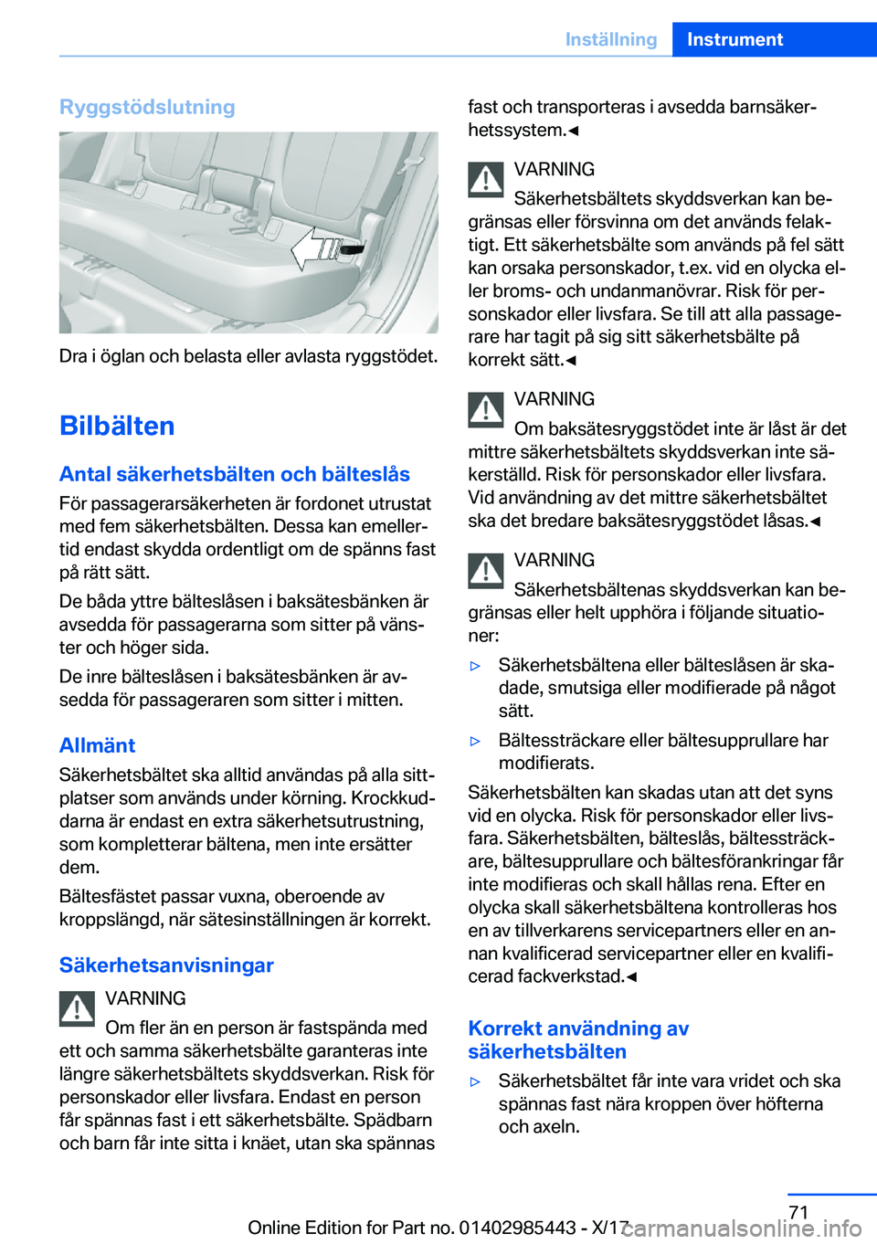 BMW X1 2018  InstruktionsbÖcker (in Swedish) �R�y�g�g�s�t�