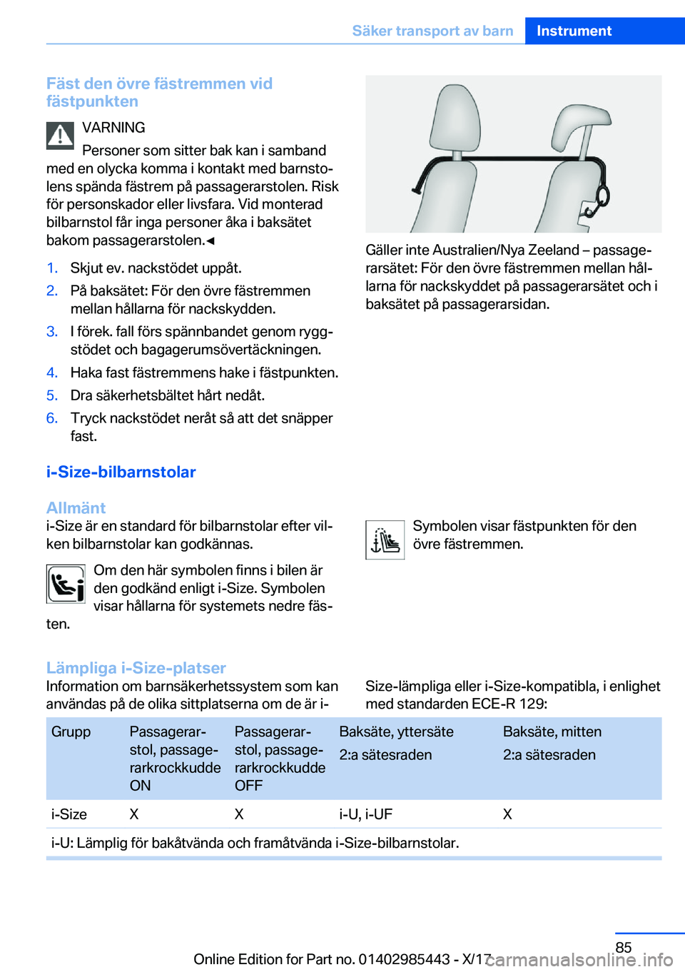 BMW X1 2018  InstruktionsbÖcker (in Swedish) �F�ä�s�t��d�e�n��