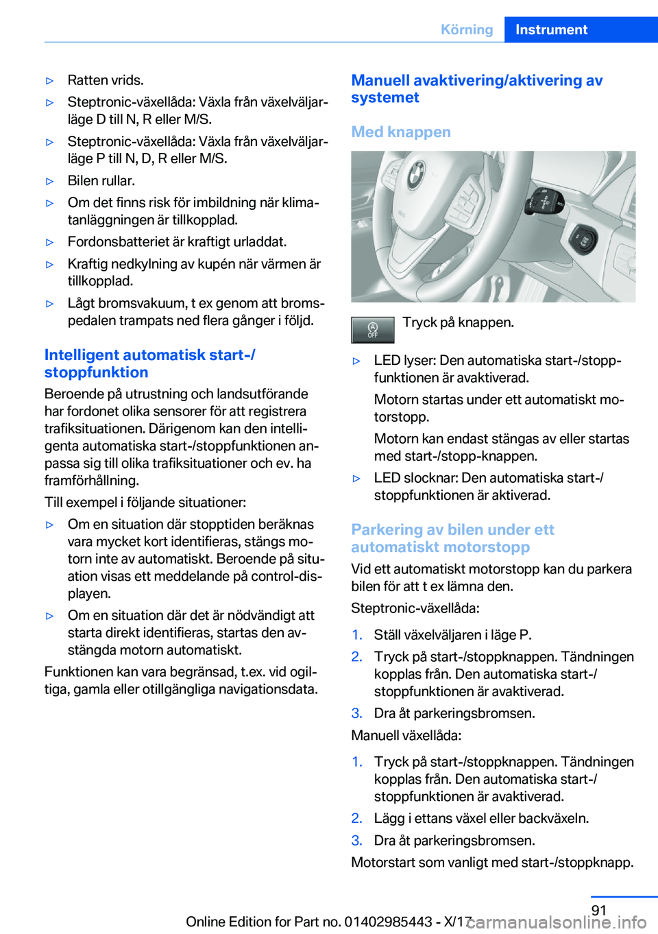 BMW X1 2018  InstruktionsbÖcker (in Swedish) y�R�a�t�t�e�n� �v�r�i�d�s�.y�S�t�e�p�t�r�o�n�i�c�-�v�ä�x�e�l�l�å�d�a�:� �V�ä�x�l�a� �f�r�å�n� �v�ä�x�e�l�v�ä�l�j�a�rj�l�ä�g�e� �D� �t�i�l�l� �N�,� �R� �e�l�l�e�r� �M�/�S�.y�S�t�e�p�t�r�o�n�