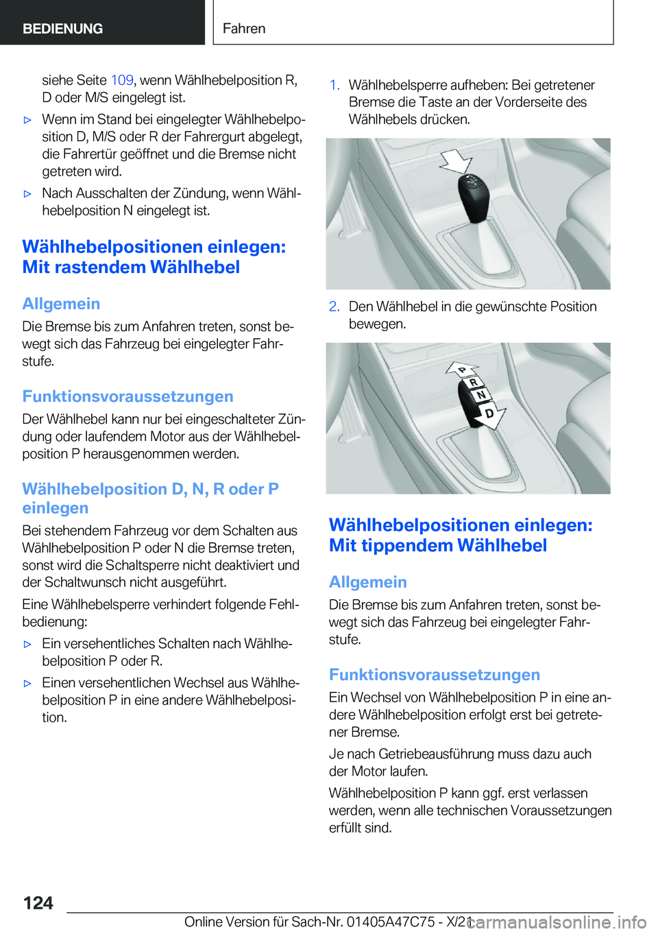 BMW X2 2022  Betriebsanleitungen (in German) �s�i�e�h�e��S�e�i�t�e��1�0�9�,��w�e�n�n��W�