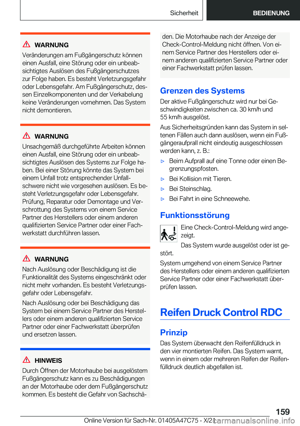BMW X2 2022  Betriebsanleitungen (in German) �W�A�R�N�U�N�G
�V�e�r�