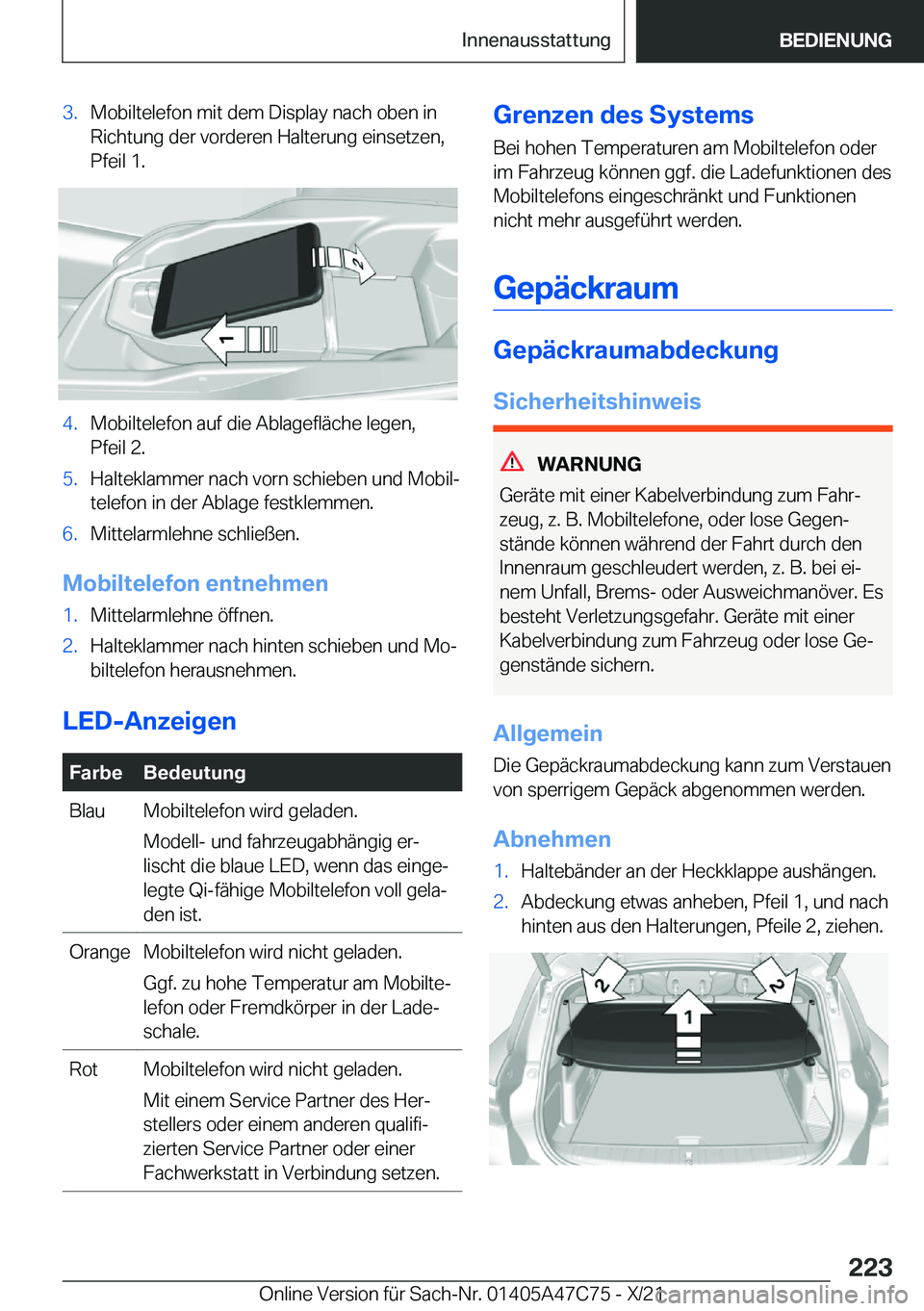 BMW X2 2022  Betriebsanleitungen (in German) �3�.�M�o�b�i�l�t�e�l�e�f�o�n��m�i�t��d�e�m��D�i�s�p�l�a�y��n�a�c�h��o�b�e�n��i�n�R�i�c�h�t�u�n�g��d�e�r��v�o�r�d�e�r�e�n��H�a�l�t�e�r�u�n�g��e�i�n�s�e�t�z�e�n�,
�P�f�e�i�l��1�.�4�.�M�o�b�i�